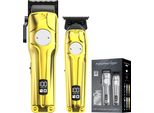 Inf Tagliacapelli Professionale Uomo - Senza Fili, Ricaricabile, Silenzioso, 2 Pz Oro