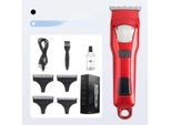 Inf Tagliacapelli Professionale Ricaricabile Con Display Digitale E Pettini Rosso