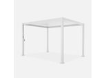 Pergola Bioclimatica 3X4M In Alluminio A Lamelle Orientabili, Bianco