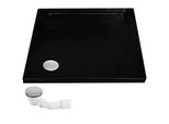Piatto Doccia Acrilico Rea Savoy Black 80X80 + Sifone