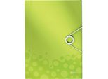 Leitz 45890064 Cartella A Scomparti Wow, A4, 6 Scomparti, Pp, Verde Metallizzato