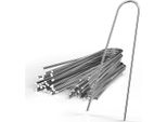 Intirilife 100 X Ancoraggio A Terra 150 X 25 X 2,9 Mm In Acciaio Inox Zincato - Fissaggio In Vello Di Erbacce Chiodo A Terra