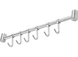 Intirilife Acciaio Inox Cucina Appendiabiti Con 6 Ganci - Cucina Ringhiera Appendiabiti Cucina Asta Da Parete