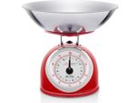 Eta ETA577790030 Bilancia Da Cucina Rosso, Acciaio Inox, Bianco Da Banco Bilancia Da Cucina Meccanica Rotonda