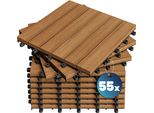 Casaria Piastrelle Legno Acacia 55Pz Certificato Fsc® Mattonelle 5M² Ad Incastro 30X30Cm Esterno