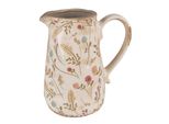 Brocca Decorativa Clayre & Eef 16X11X18 Cm Fiori Di Ceramica Rosa Beige