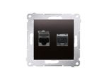 Presa Doppia Per Computer Uae RJ45 Cat.6 (Modulo) Schermato Antracite Contatto Simon 54 Premium D62E.01/48