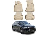 Omac Gummimatten FußMatten FüR Audi Q5 8RB 2008-2017 Tpe Automatten Beige 4X