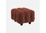 Pouf, Poggiapiedi Bouclé Strutturata Per Divano A 2 Posti, Terracotta