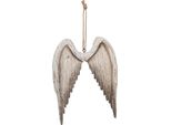 Clayre & Eef Ciondolo Decorativo Ali 21X3X28 Cm Legno Bianco Marrone