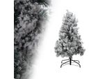 Tolletour Albero Di Natale Floccato Polvere Di Neve Decorazione Natalizia Albero Artificiale 150Cm Con Polvere Di Neve