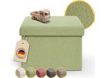 Panca Laleni Con Vano Portaoggetti - Panca Con Vano Portaoggetti 41X31X31 Cm - Cassapanca Piccola Con Vano Portaoggetti - Cubo Di Seduta - Teddy Ottoman Verde