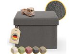Panca Laleni Con Contenitore - Panca A Cassapanca Con Contenitore 41X31X31 Cm - Cassapanca Piccola Con Contenitore - Cubo Di Seduta - Box Di Seduta In Antracite
