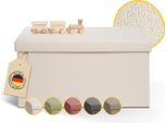 Panca Laleni Con Spazio Di Archiviazione Grande - Panca Con Spazio Di Archiviazione 76X38X38 Cm - Cassapanca Con Spazio Di Archiviazione - Sgabello Comodo Con Spazio Di Archiviazione - Cassetta Di Seduta In Beige