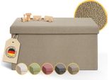 Panca Grande Laleni Con Contenitore - Panca Con Contenitore 76X38X38 Cm - Cassapanca Con Contenitore - Sgabello Comodo Con Contenitore - Cassetta Per Sedersi In Taupe