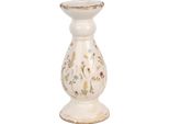 Portacandele Clayre & Eef Ø 14X32 Cm Fiori In Ceramica Rosa Beige
