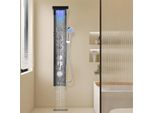 Jopassy Pannello Doccia Per Bagno Sistema Doccia Idromassaggio Doccia A Pioggia Pannello Doccia Multifunzionale 5 Grandi Getti Massaggianti Colonna Doccia, Nero