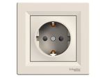 Presa Di Corrente Singola Schuko Con Cornice, Color Crema Schneider Asfora EPH2900223/SCH