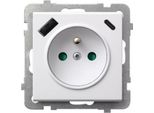 Presa Singola Con Messa A Terra E Coperchio Di Protezione, Con Caricatore Usb A+C Bianco Ospel Sonata Gp-1Rzpusbac/M/00