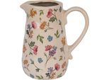 Clayre & Eef Brocca Decorativa 16X12X18 Cm Fiori Di Ceramica Beige