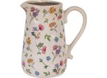 Clayre & Eef Brocca Decorativa 21X15X23 Cm Fiori Di Vetroceramica Beige