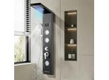 Pannello Doccia Jayseuw Con Rubinetto, Sistema Doccia 5 In 1 Set Doccia Multifunzionale Con Doccetta Doccia Massaggiante Doccia A Cascata Rubinetto Doccia A Pioggia, Nero