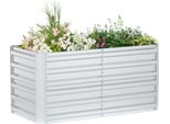 Sessamen-Lp Letto Rialzato In Metallo Kit Letto Rialzato Per Letto Per Erbe Letto Per Verdura Cassetta Da Giardino Telaio Freddo Per La Coltivazione Di Fiori, Frutta, Verdura (Zincato, Rettangolare, 120 X 60 X 58 Cm)