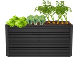 Sessamen-Lp Letto Rialzato In Metallo Kit Letto Rialzato Per Letto Per Erbe Letto Per Ortaggi Fioriera Da Giardino Telaio Freddo Per La Coltivazione Di Fiori, Frutta, Verdura (Nero, Rettangolare, 180 X 90 X 58 Cm)
