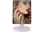 Inf Specchio Da Trucco Led Con 16 Luci - Portatile Da Tavolo Per Cosmetica Bianco