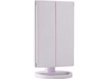 Inf Specchio Cosmetico Triplo Illuminato A 22 Led Con Ingrandimento 2X 3X Bianco