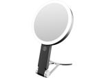 Inf Specchio Trucco Led Nero Con Ingrandimento 10X, Portatile E Ricaricabile