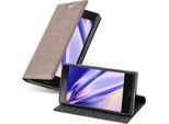 Cadorabo Cover Per Sony Xperia Z1 Compact Cover Protettiva In Marrone Custodia Per Cellulare Cover Chiusura Magnetica