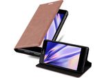 Cadorabo Custodia Per Sony Xperia Z1 Custodia Protettiva In Marrone Custodia Per Cellulare Custodia Cover Chiusura Magnetica