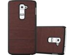Cadorabo Cover Per Lg G2 Cover Protettiva In Marrone Custodia Rigida In Legno Cover Per Telefono Cellulare