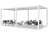 Primeyard Pergola 3X6 M Montanti In Alluminio Bianco Con Tetto A Doghe In Acciaio Gazebo Da Giardino