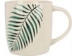 Tazza Siaki Collection Leaf 325 Ml In Porcellana Verde Bianca 12,5X8,5X9 Cm