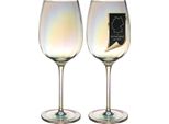 Intirilife 2X Bicchiere Da Vino Con Arcobaleno E Forma A Onda - Capacità 440 Ml - Calice Da Vino Bianco Vino Rosso Vetro Di Cristallo Antiurto Lavabile In Lavastoviglie