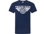 Marvel Offizielles Herren Captain America Civil War Team Cap Distressed T-Shirt NS4516 (S) (Marineblau)