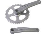 Guarnitura Miranda Alfa 1 42T, Lunghezza Pedivella 170 Mm. Argento, Alluminio, Senza Gioco. Catena Top 3 32