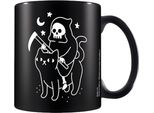 Obinsun - Tazza Da Caffè "La Morte Cavalca Un Gatto Nero"" PM4033 (12 Cm X 10,5 Cm X 8,7 Cm) (Nero/Bianco)"