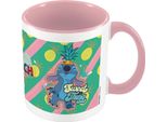 Lilo & Stitch - Tazza Da Caffè "You're My Fave"", Interno Bicolore PM4566 (Taglia Unica) (Bianco/Rosa/Verde)"