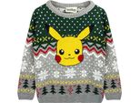 Pokemon - Maglia Per Bambini - Design Natalizio NS6874 (140) (Grigio/Verde/Giallo)