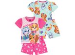 Paw Patrol - Pigiama Con Pantaloncini Per Bambine (Confezione Da 2) NS7442 (104) (Blu/Rosa)