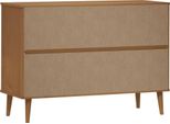 Vidaxl Cassettiera Molde Brown 113X40X80 Cm In Legno Di Pino Massiccio