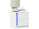 Maison Exclusive - Comodino Con Luci Led Bianco Materiale Ligneo