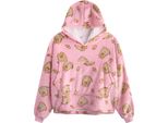 Pusheen - Felpa Con Cappuccio Con Stampa All-Over Per Bambina NS8749 (Taglia Unica) (Rosa Pastello)