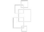 Mensola Da Parete, Mensola Sospesa, Mensola Da Parete Con 5 Cubi E 9 Scomparti, Legno Di Abete, Bianco, 49,5X10,2X86 Cm