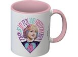 Mercoledì - Tazza Da Caffè "Fun"", Interno Bicolore, Enid PM12470 (Taglia Unica) (Bianco/Rosa)"