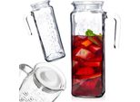 Brocca Per Bevande, Succhi, Composte, Acqua, Per Bevande, Stretta, Frigorifero, Coperchio In Vetro