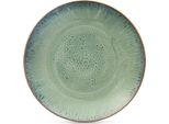 Grande Piatto Piano Da Tavola Per La Cena, Ceramica, Verde, 27 Cm